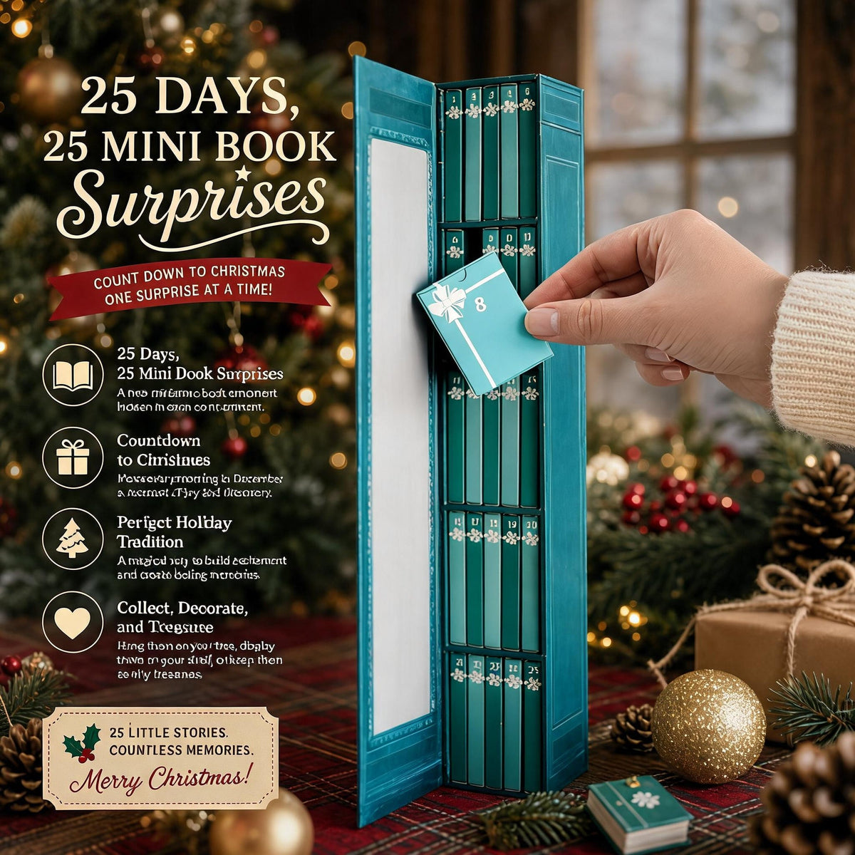 2026 Mini Book Advent Calendar- 24 Christmas Ornaments for Book Lovers