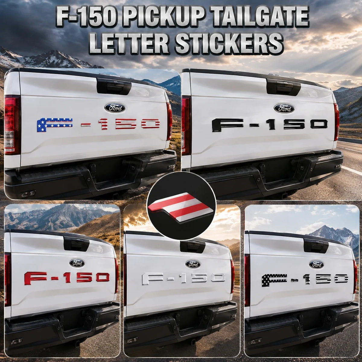 3D Raised Tailgate Letters - Premium ABS Overlay Trim Stickers