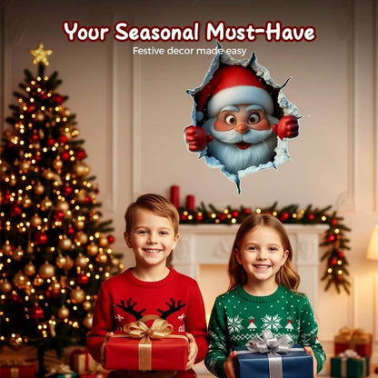 🎅 Festive Decor 2-PieceSanta Face Vinyl Stickers