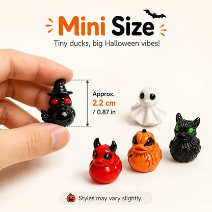 🎃 Mini Spooky Skull Devil Resin Duck Ornament