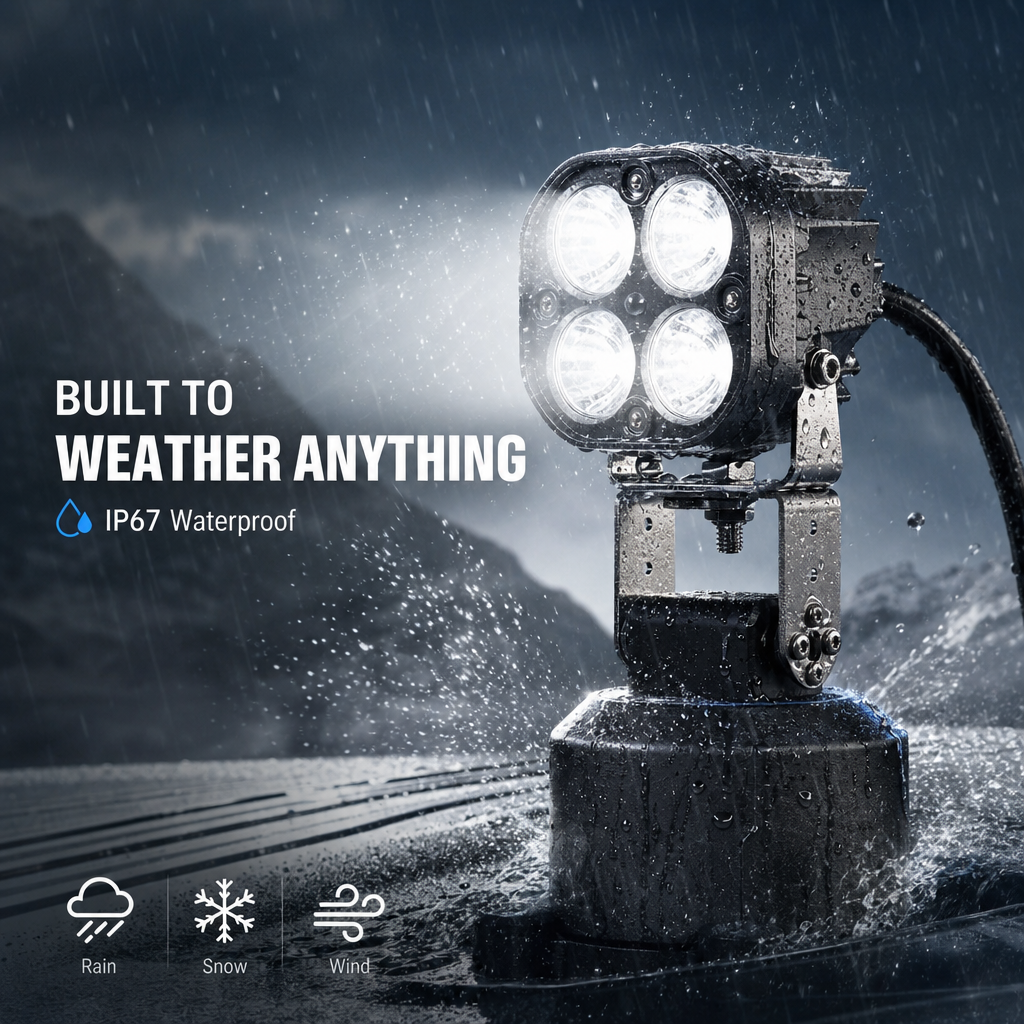 NightHawk M2 Vehicle- Mounted LED Spot Light Scan More Ground, Extreme Brightness