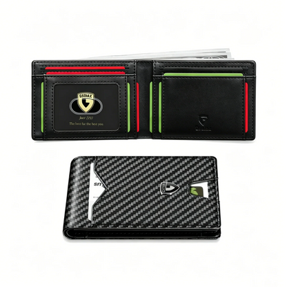 Rfid Blocking Leather &Carbon Fiber Credit Card Holder