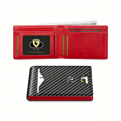 Rfid Blocking Leather &Carbon Fiber Credit Card Holder