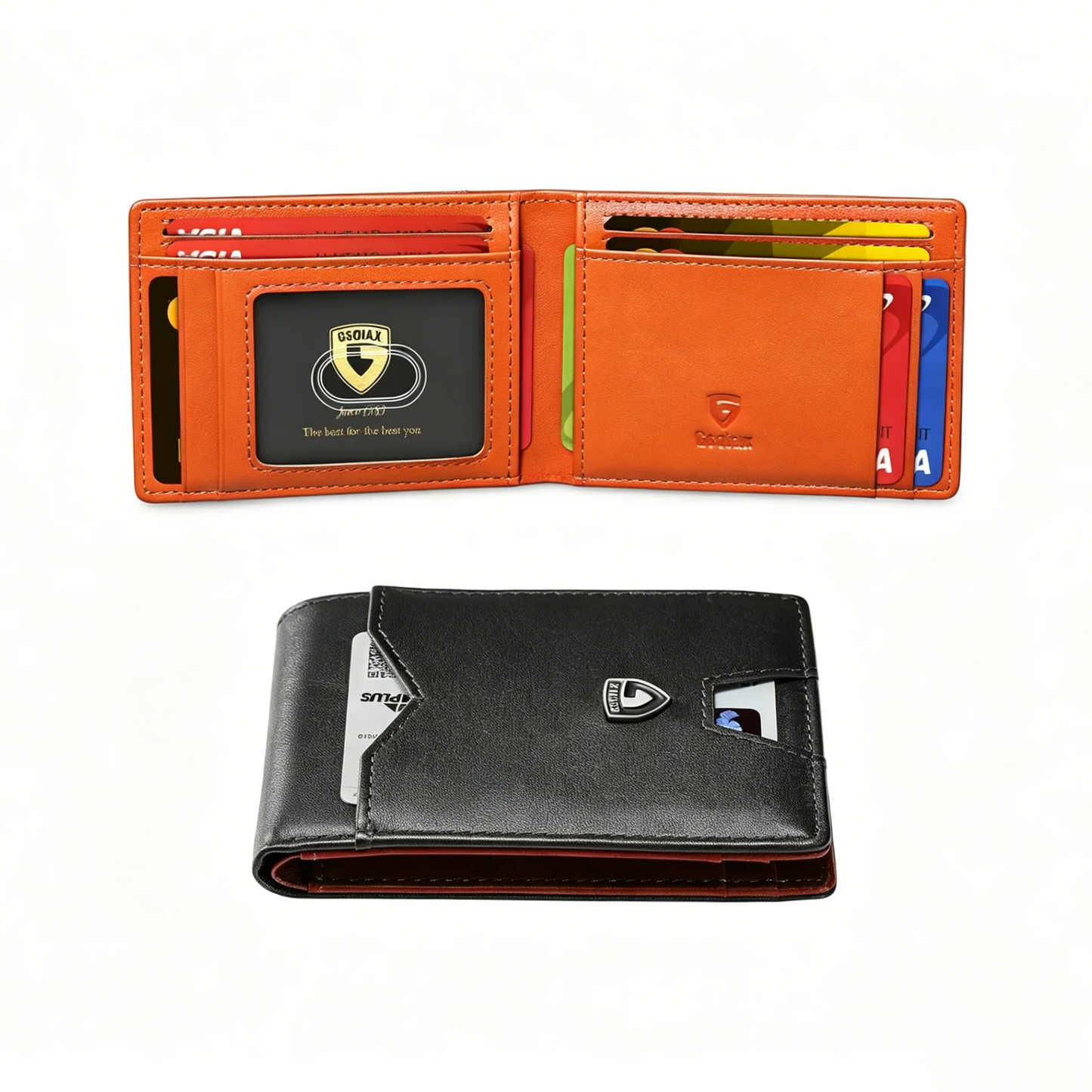 Rfid Blocking Leather &Carbon Fiber Credit Card Holder