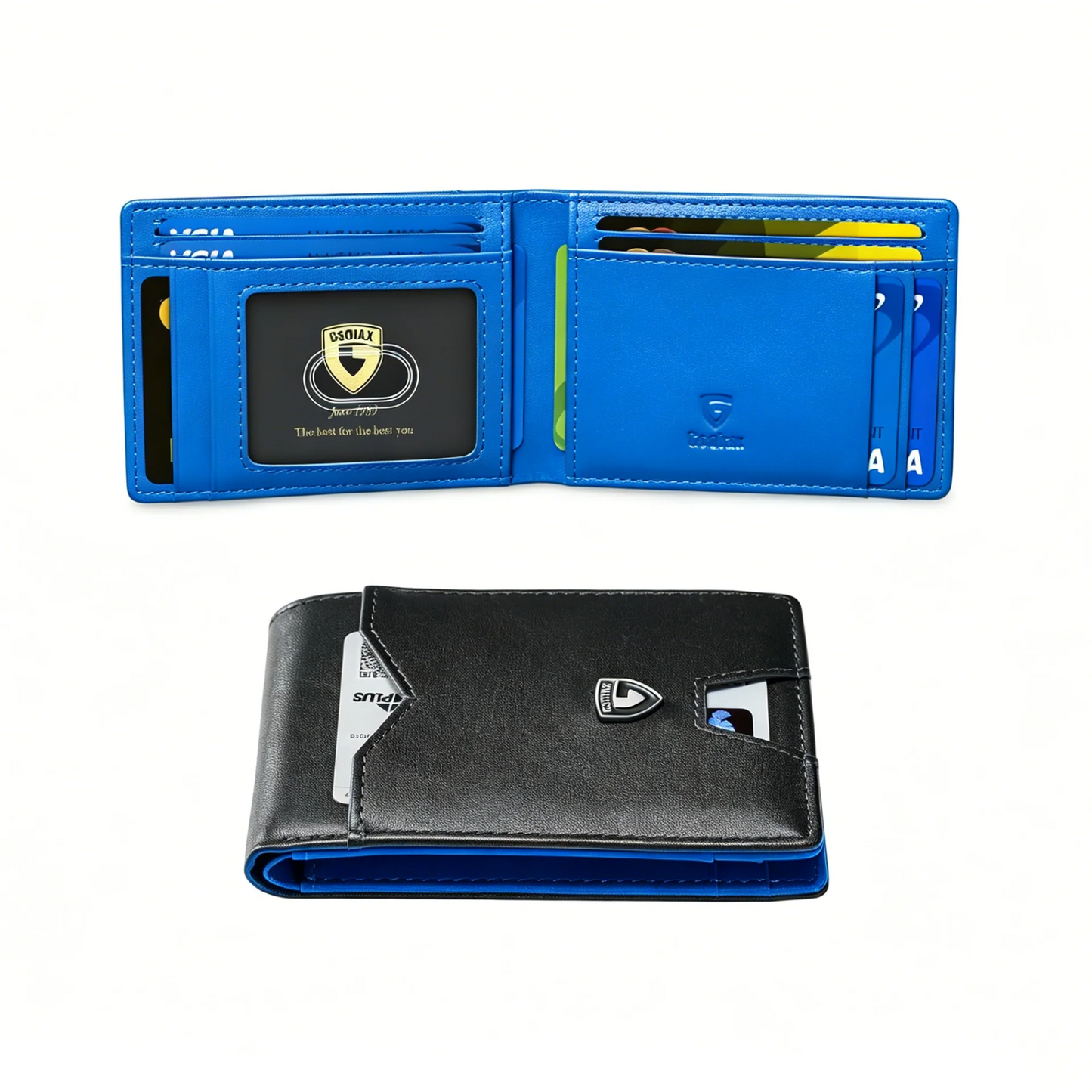 Rfid Blocking Leather &Carbon Fiber Credit Card Holder