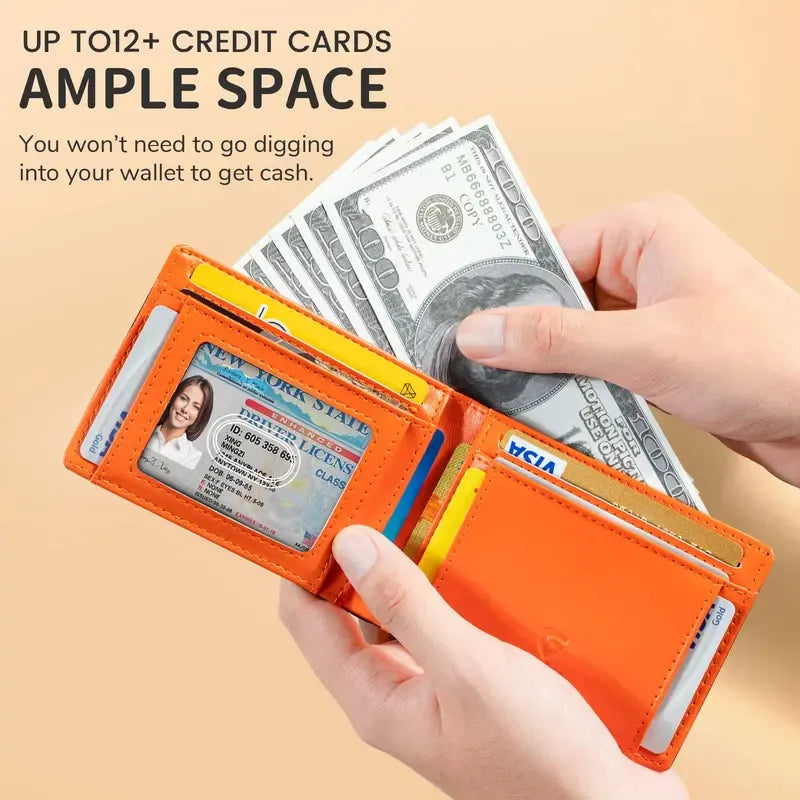 Rfid Blocking Leather &Carbon Fiber Credit Card Holder