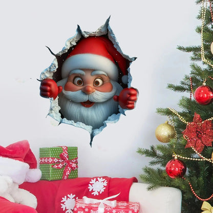 🎅 Festive Decor 2-PieceSanta Face Vinyl Stickers
