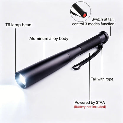 Aluminum Alloy Flashlight - 3 Modes Durable Portable Torch