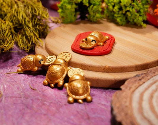 2026 Gold Money-Biting Turtle Charm - Wealth Magnet & Prosperity Keepsake