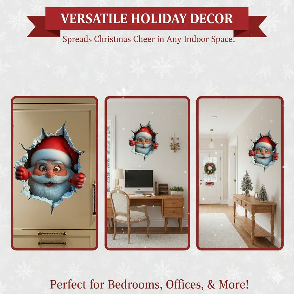 🎅 Festive Decor 2-PieceSanta Face Vinyl Stickers