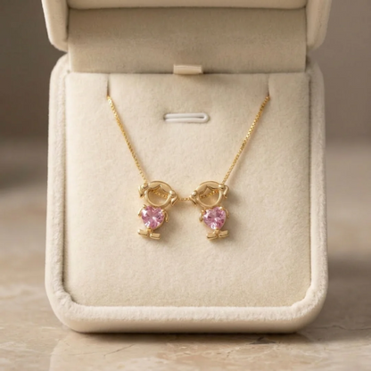 Birthstone Mom & KidsDetachable Necklace -Her Birthstone, YourHeart