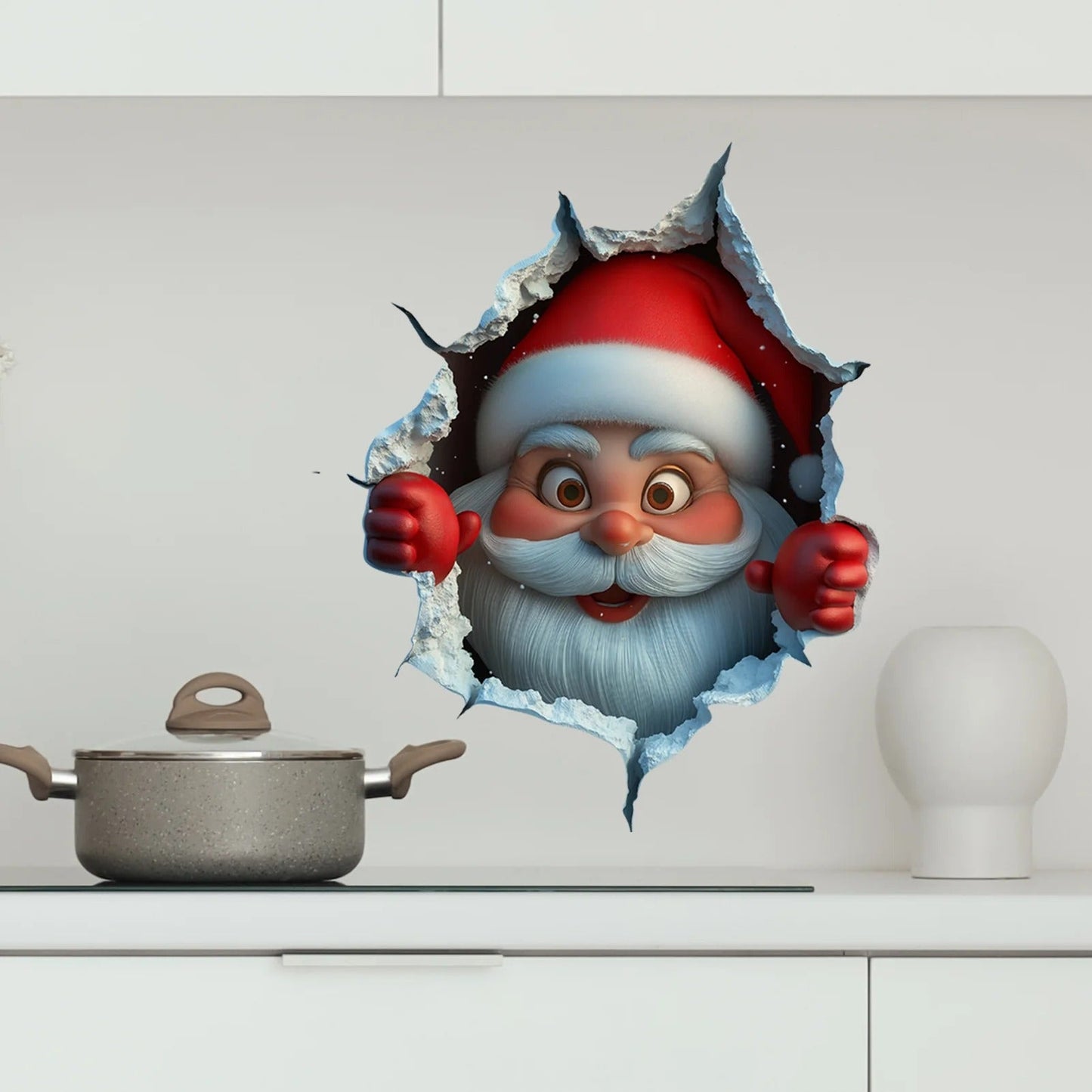 🎅 Festive Decor 2-PieceSanta Face Vinyl Stickers
