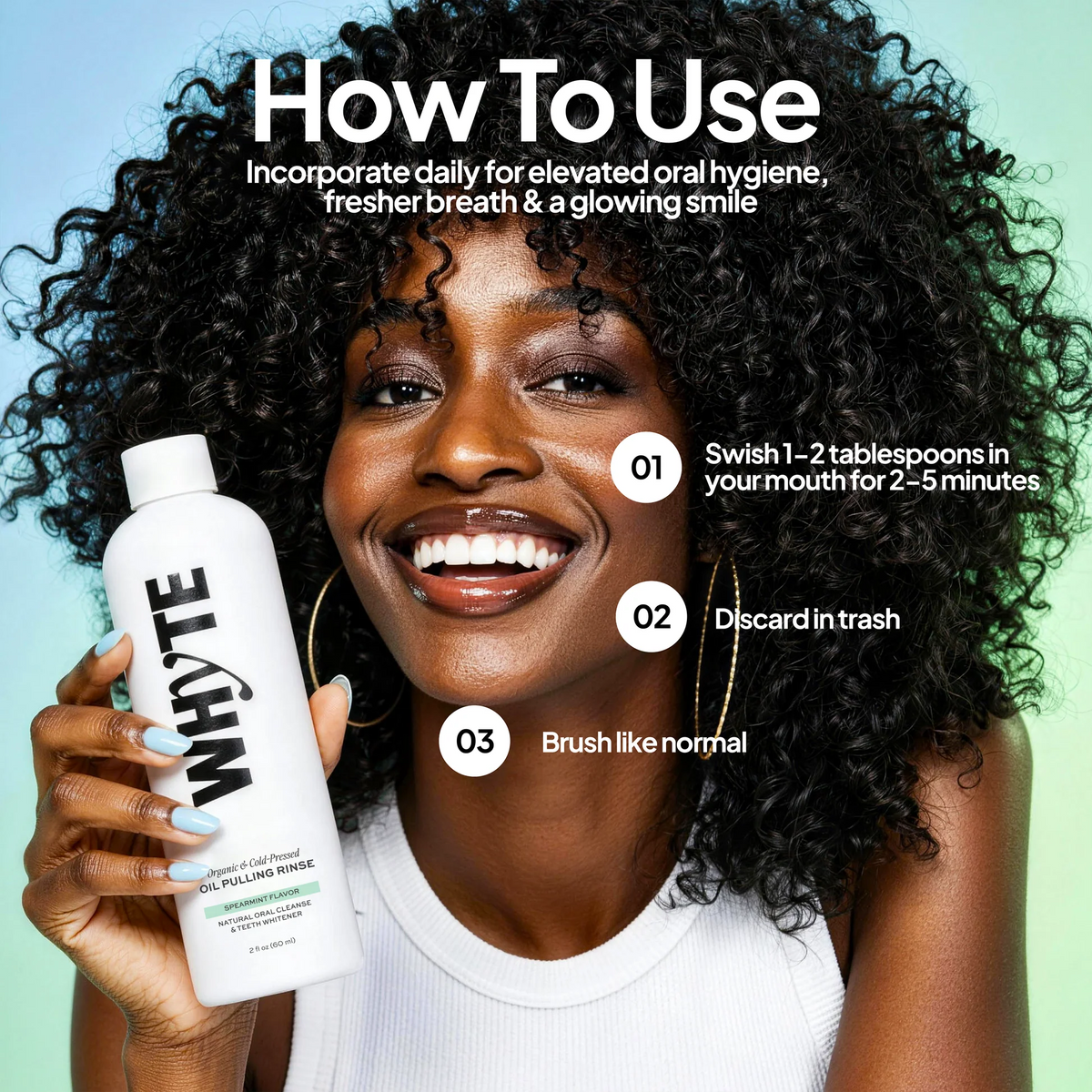 Organic Oil Pulling Mouthwash - Spearmint, Coconut & Clove, 8 fl oz