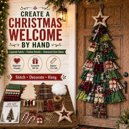 DlY Christmas Tree Door Hanging Kit - Oversized Patchwork Craft