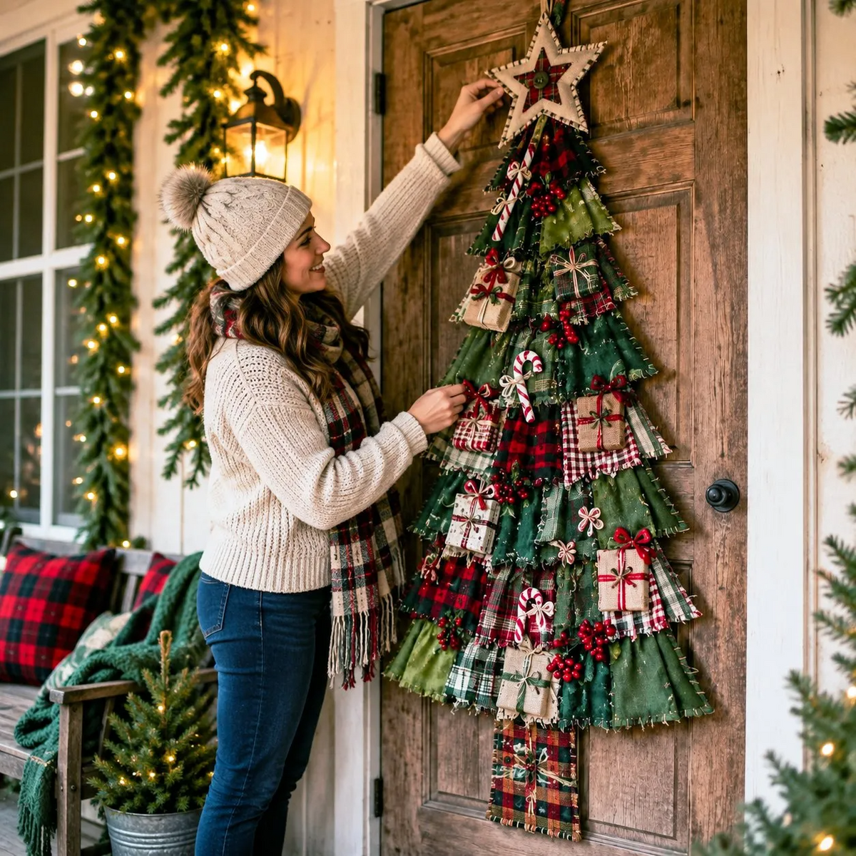DlY Christmas Tree Door Hanging Kit - Oversized Patchwork Craft