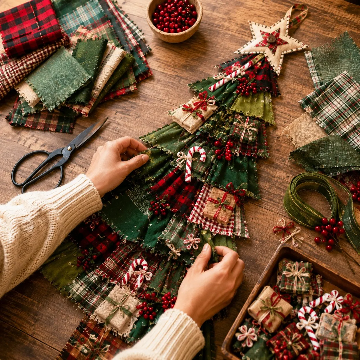 DlY Christmas Tree Door Hanging Kit - Oversized Patchwork Craft