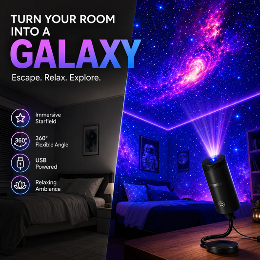 Plug-&-Play HD Star Projector - 11 Galaxy, Butterfly & Ocean Scenes