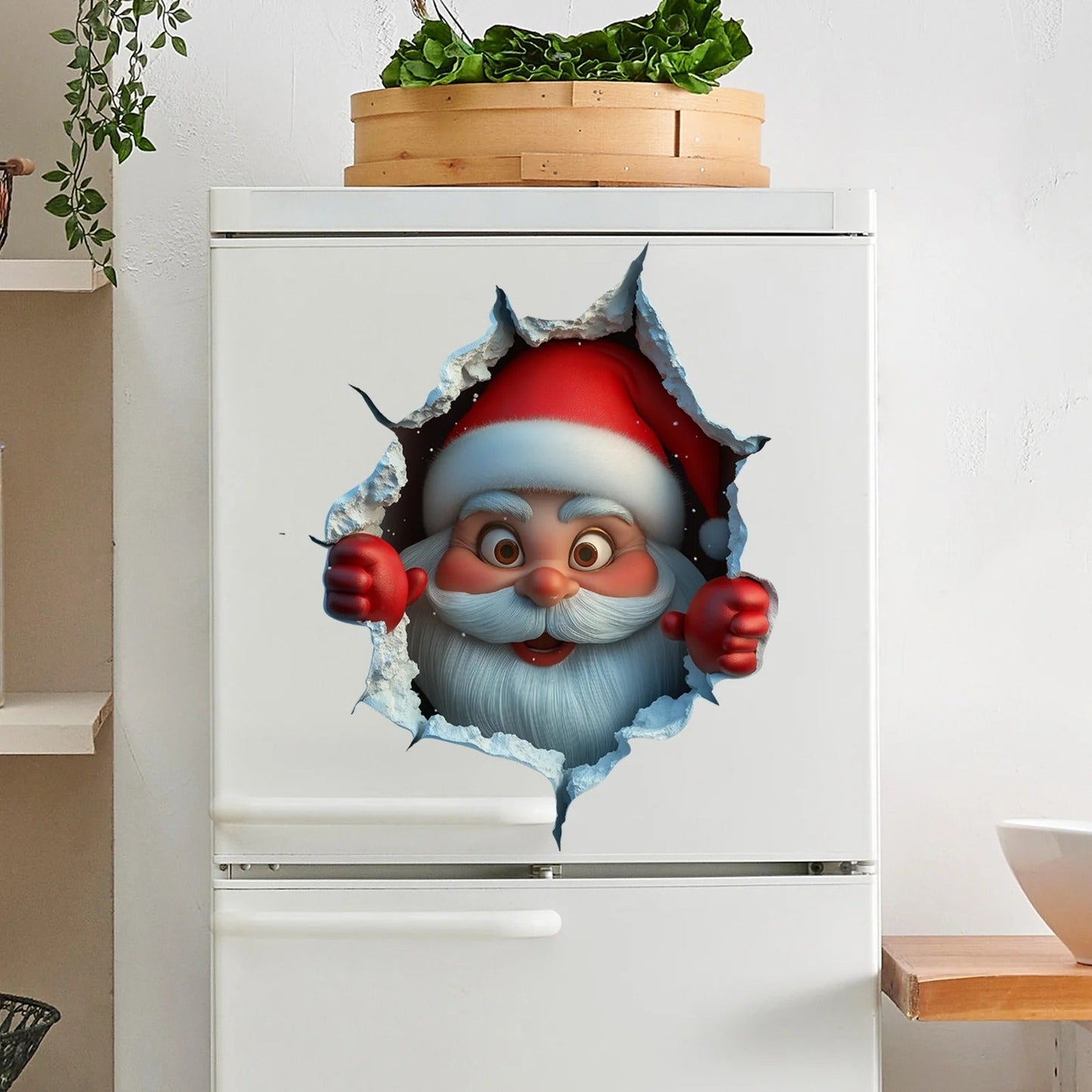 🎅 Festive Decor 2-PieceSanta Face Vinyl Stickers