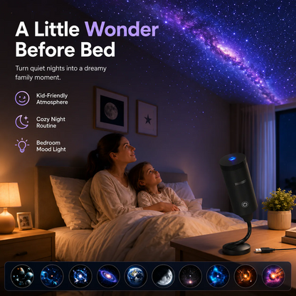 Plug-&-Play HD Star Projector - 11 Galaxy, Butterfly & Ocean Scenes