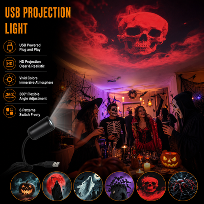 Plug-&-Play HD Star Projector: Halloween 6- Disc Set
